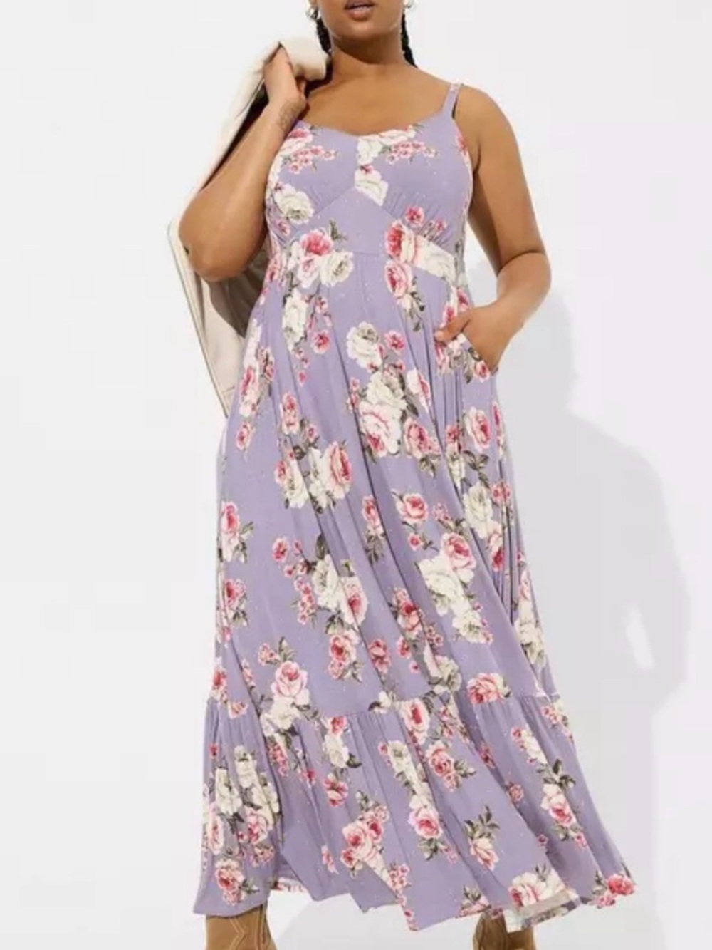 Torrid Lavender Floral A-Line Maxi Dress